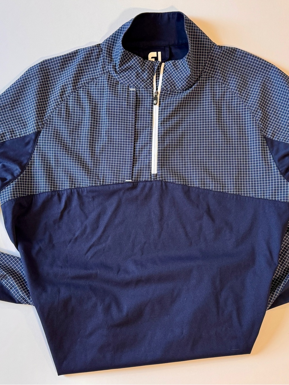FootJoy HyperFlex Pullover Jacket Mens Medium Blue 1/4 Zip Golf Windbreaker
